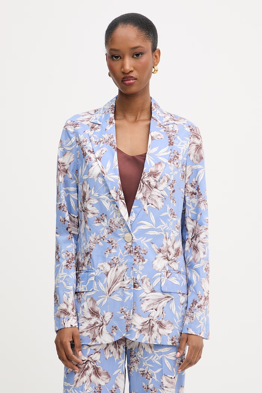 Liu Jo sacou cu un singur rând de nasturi pentru femei, din bumbac