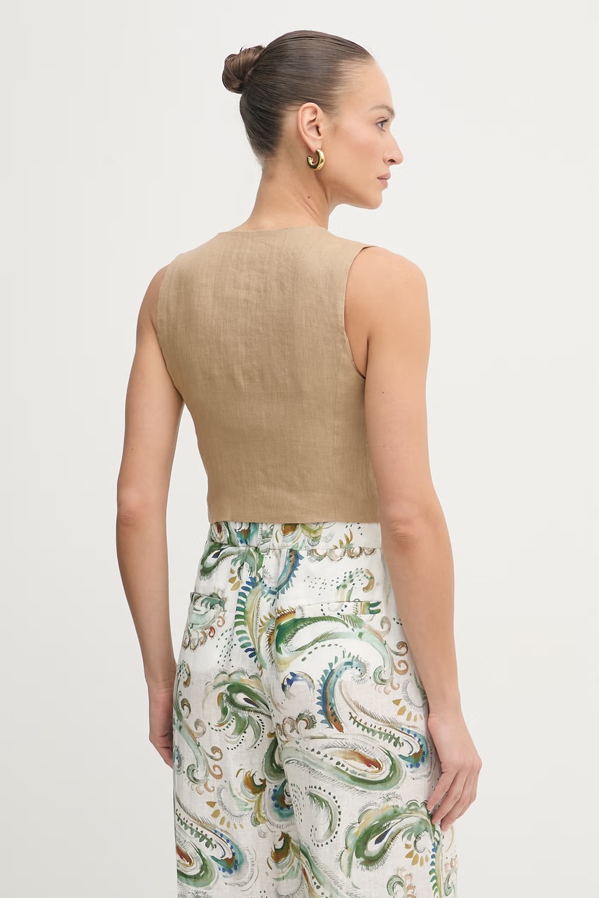 Marella μονόπετο γυναικείο γιλέκο λινό Emme by Marella φωτογραφία