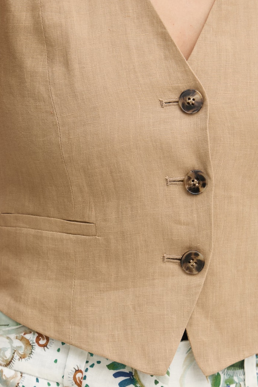 Marella μονόπετο γυναικείο γιλέκο λινό Emme by Marella φωτογραφία