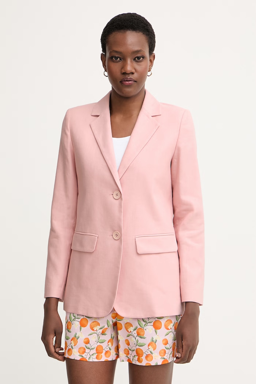 iBlues sacou cu un singur rând de nasturi pentru femei, din in GIRINO