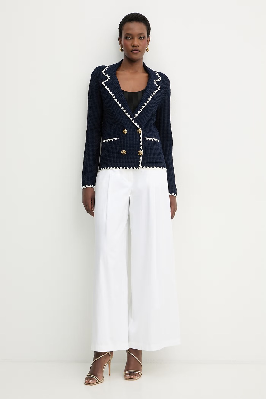 Luisa Spagnoli dvouřadé dámské sako s viskózou Cosmica