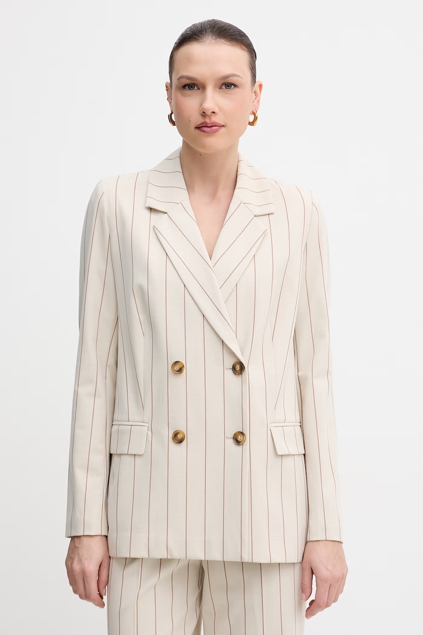 United Colors of Benetton sacou cu două rânduri de nasturi pentru femei, cu vâscoză