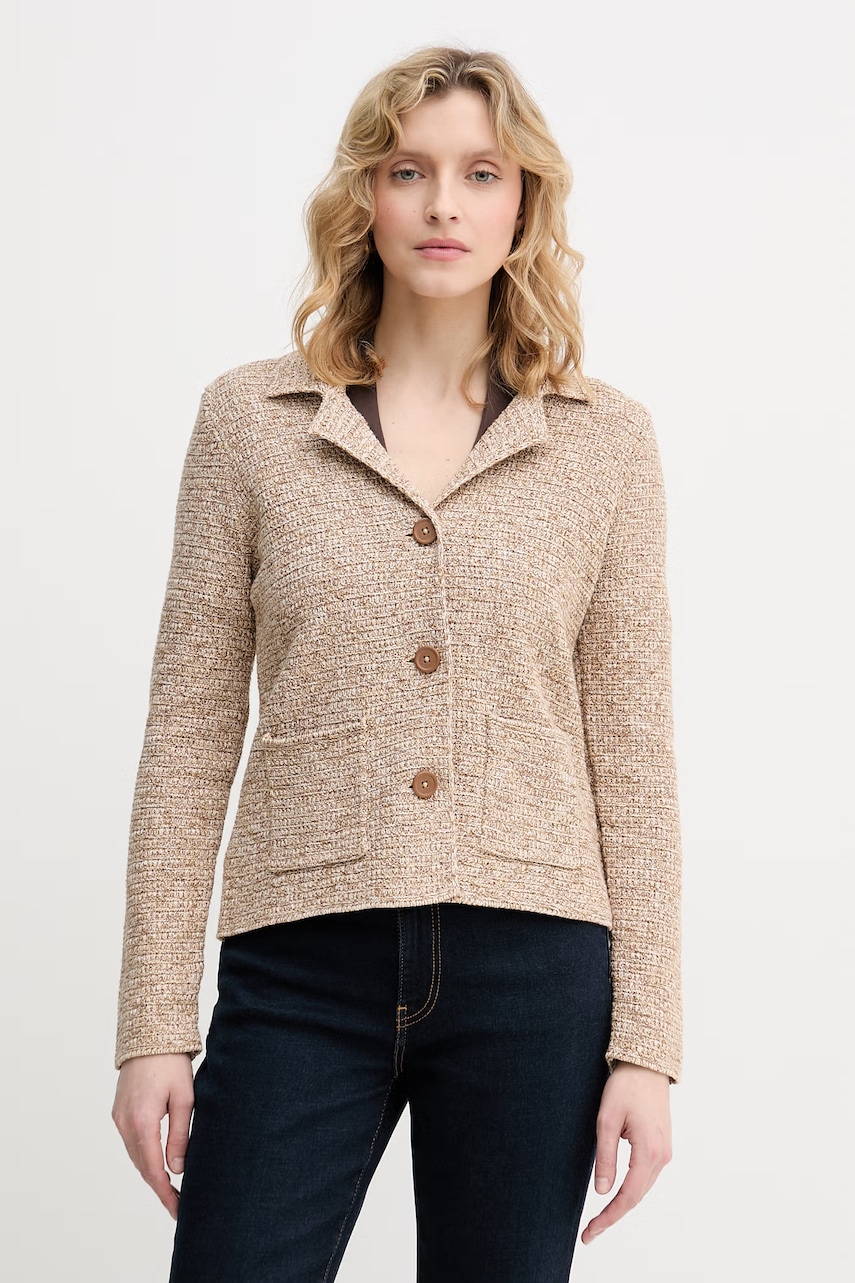 United Colors of Benetton sacou cu un singur rând de nasturi pentru femei, din bumbac