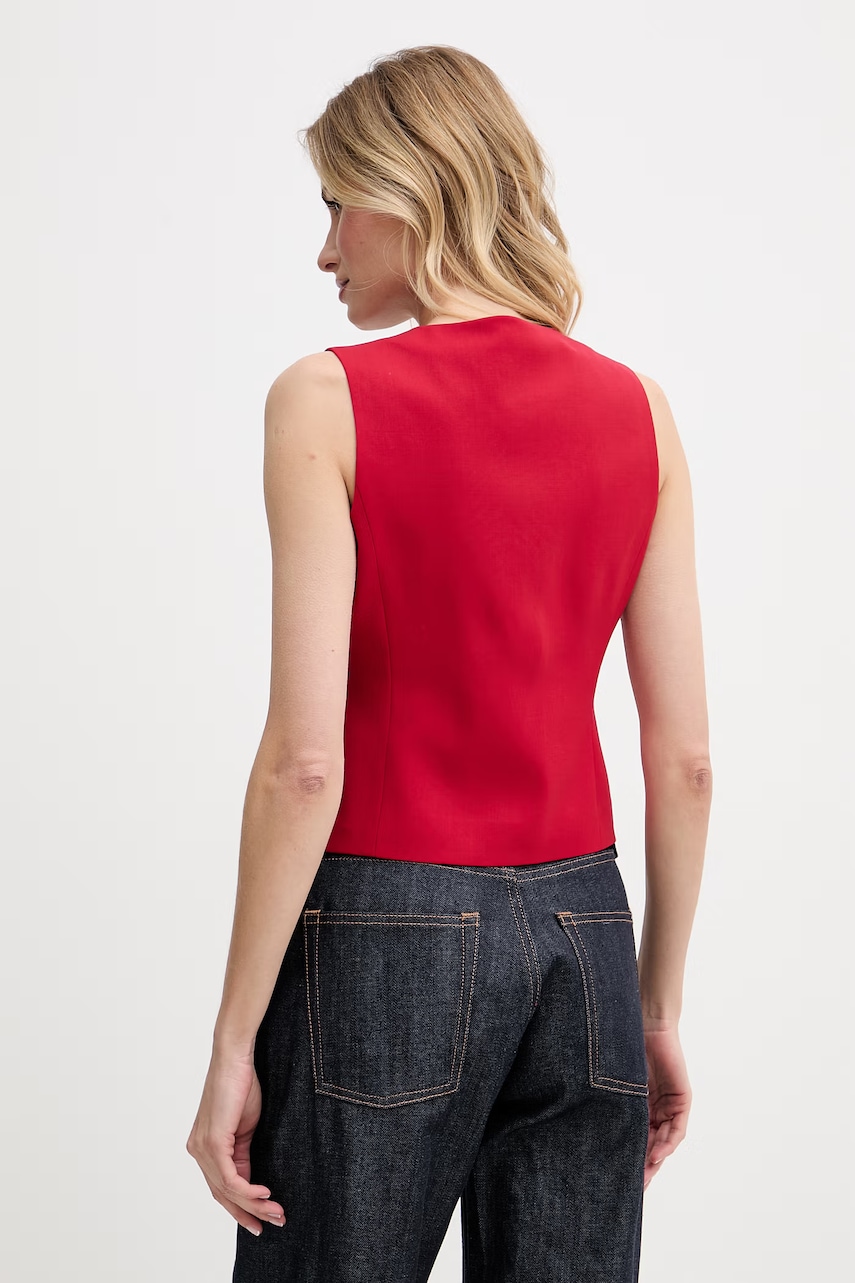 Tommy Hilfiger jednoradová vesta dámska s prímesou vlny