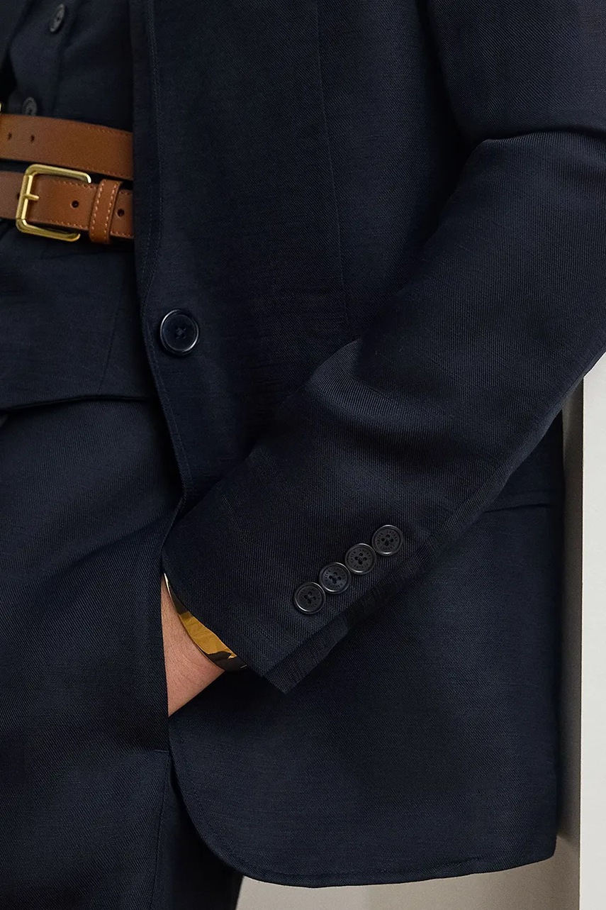 Lauren Ralph Lauren jednoradové sako dámske s ľanom