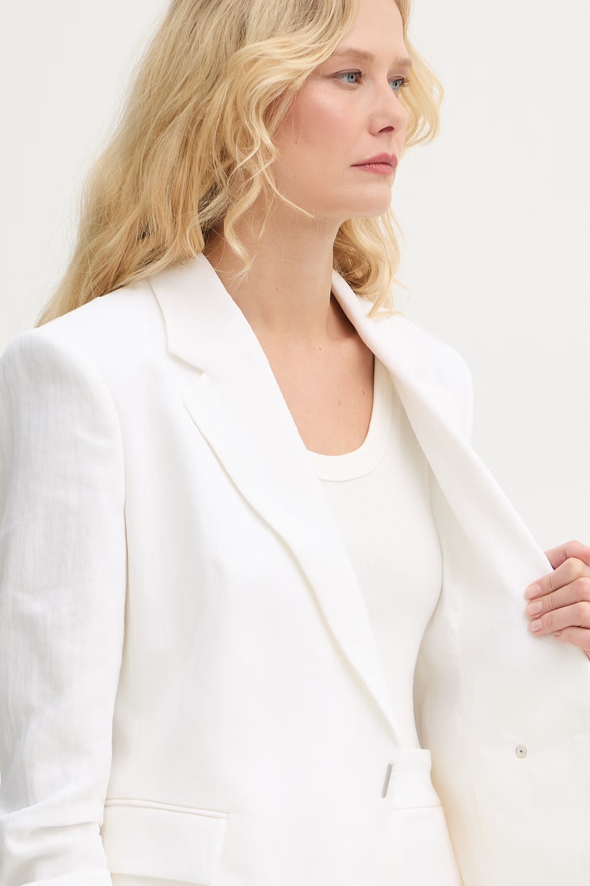 BOSS dvouřadé sako dámské se lnem Jia8 (obrázek 6)