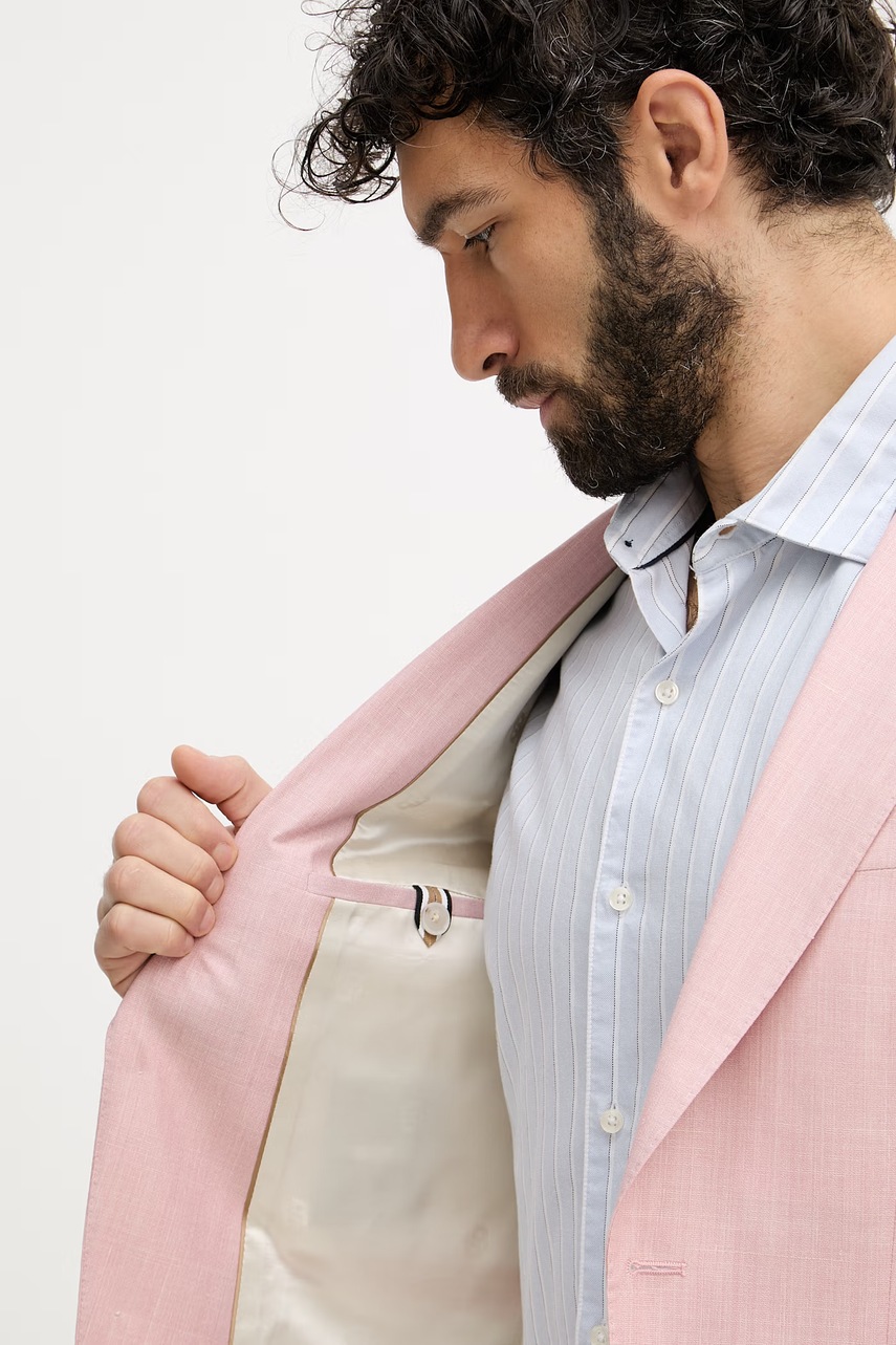 BOSS jednořadé sako pánské vlněné (obrázek 6)