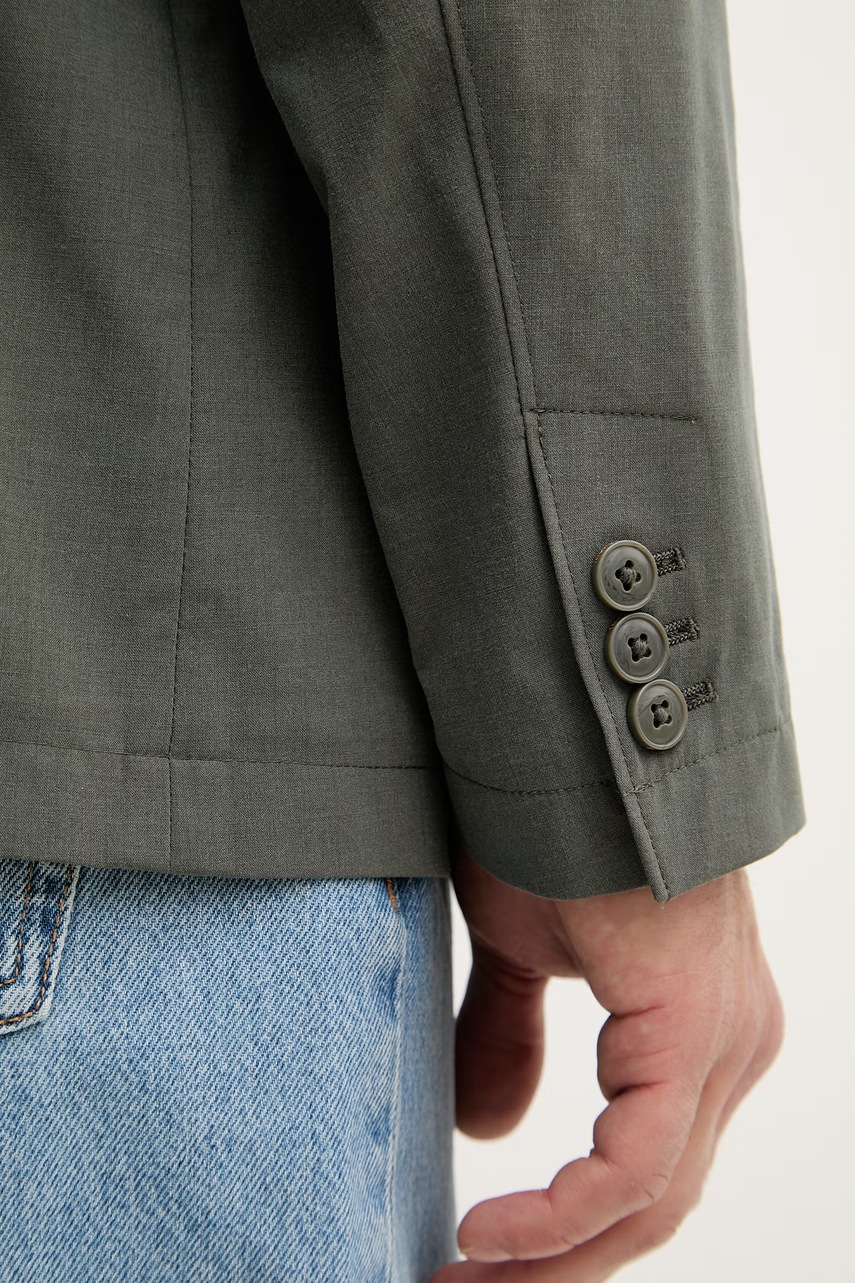 Armani Exchange jednoradové sako pánske s prímesou vlny