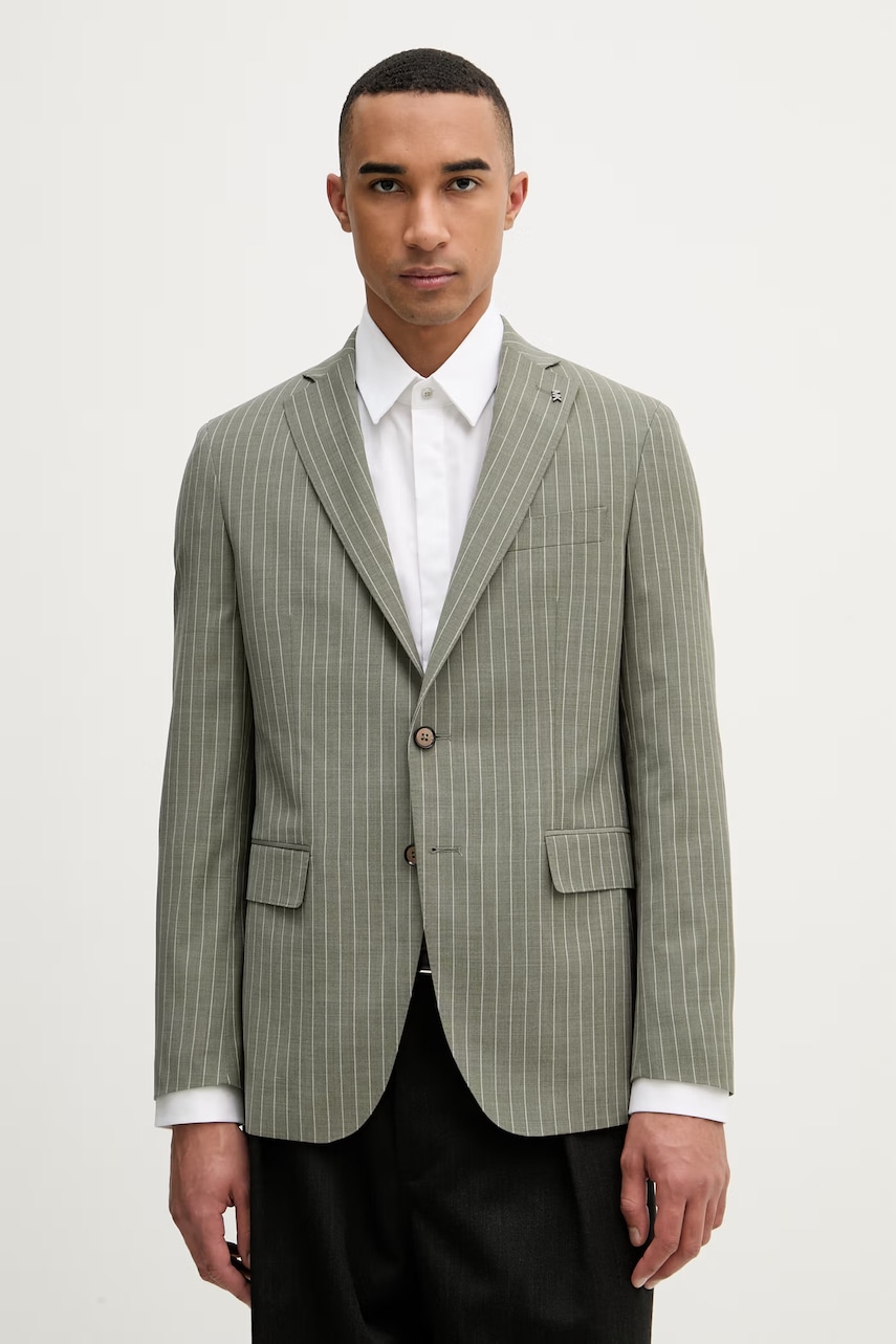 Michael Kors sacou cu un singur rând de nasturi pentru bărbați, cu amestec de lână