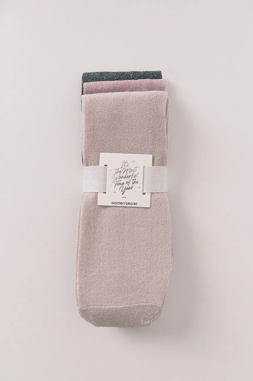 women'secret șosete 3-pack culoarea roz, 4482729