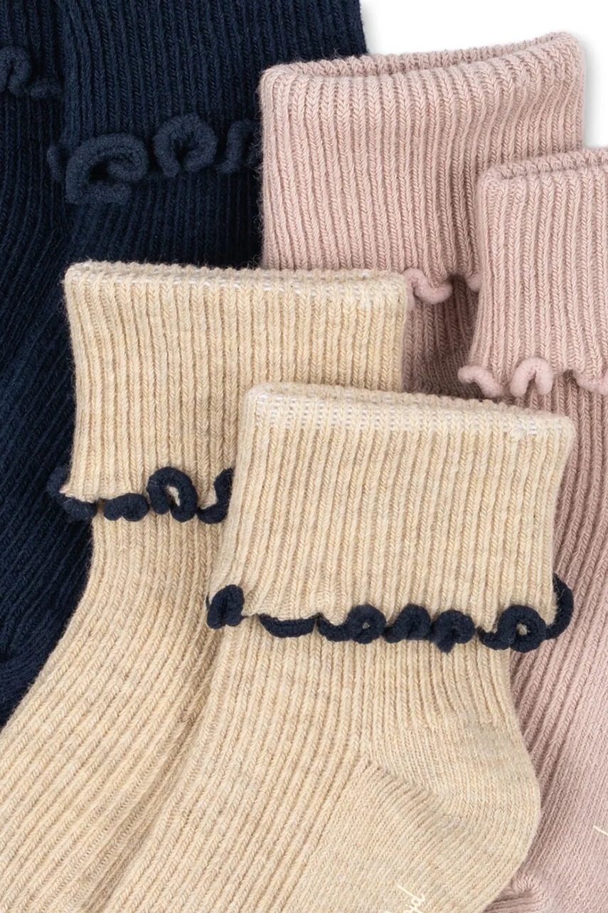 Дитячі шкарпетки Konges Sløjd 3 PACK RIB FRILL SOCKS 3-pack