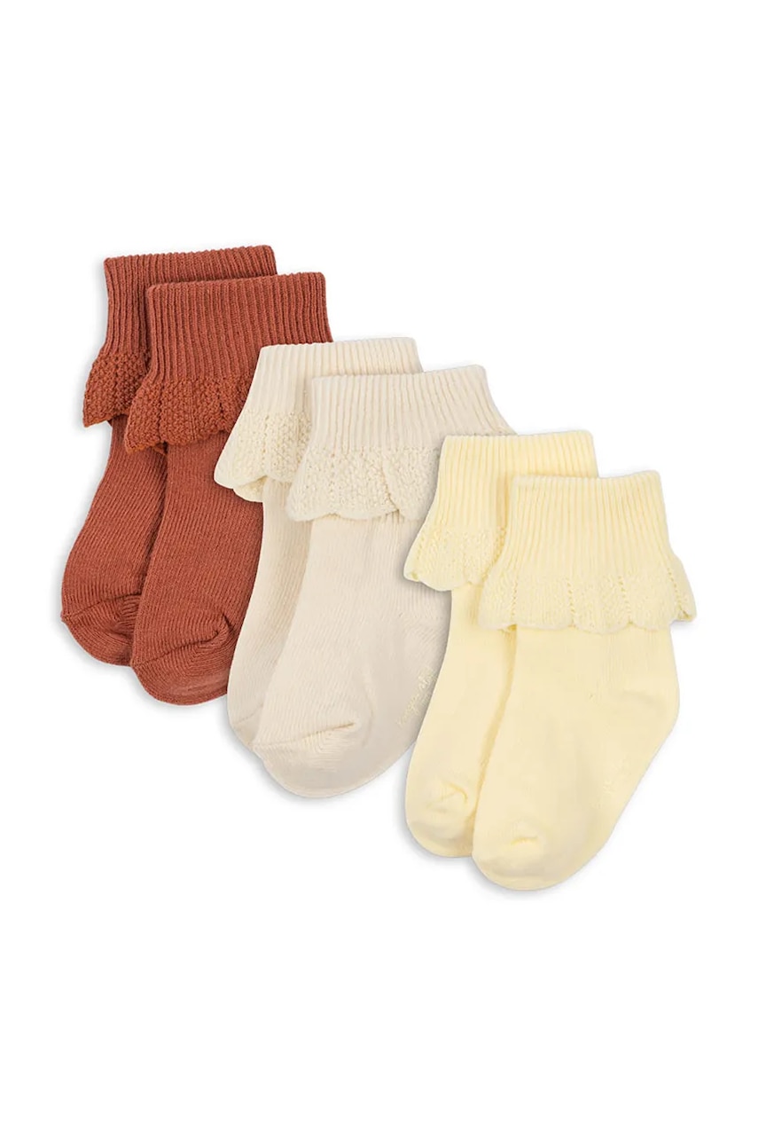 Levně Konges Sløjd ponožky dětské 3 PACK FRILL SOCKS 3-pack