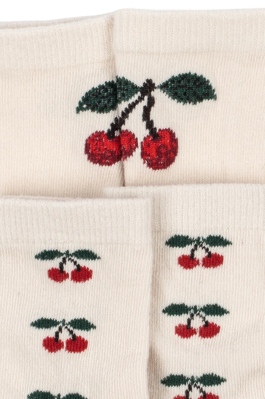 Konges Sløjd ponožky detské 2-pak JACQUARD CHERRY SOCKS