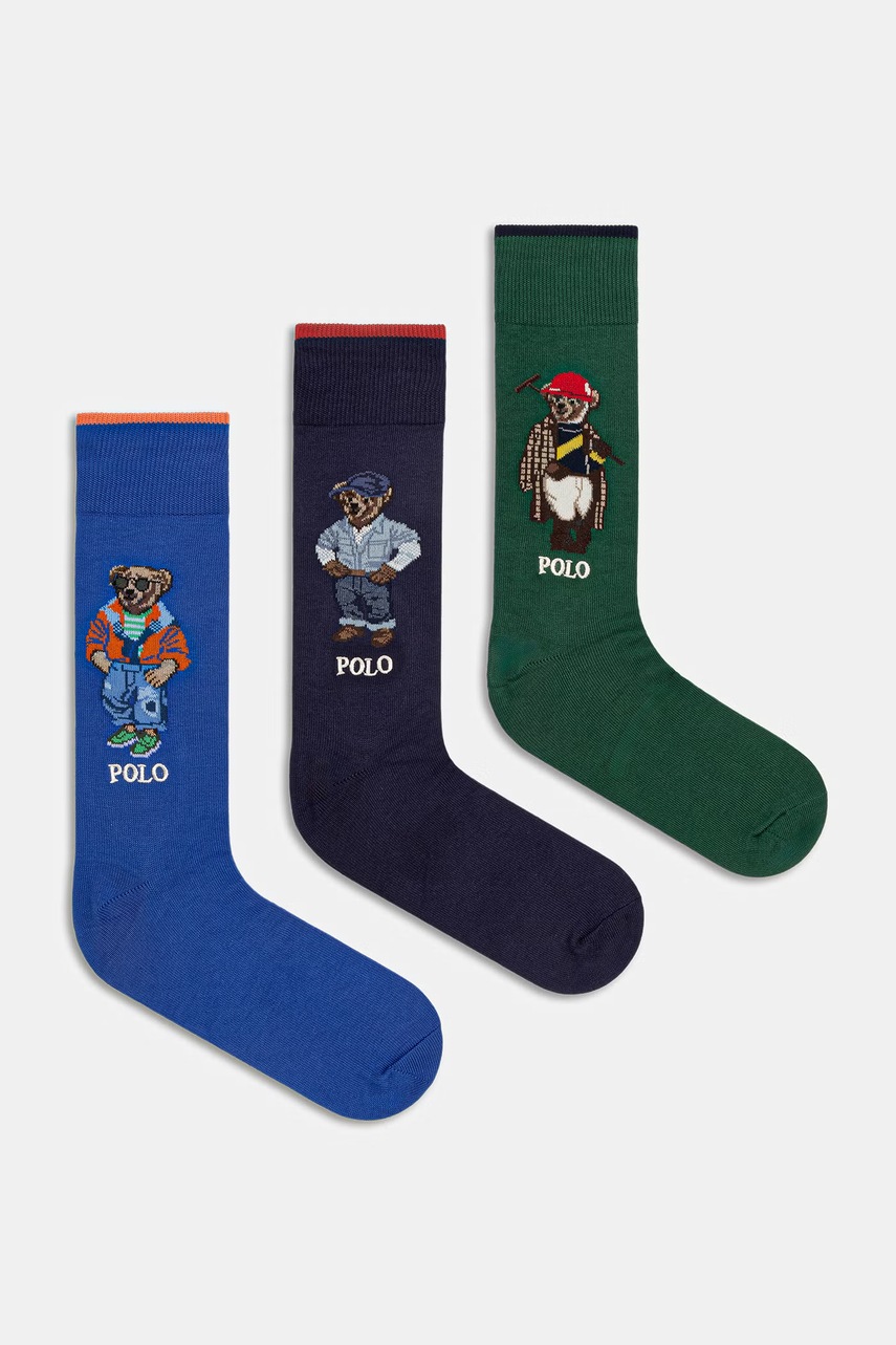 Polo Ralph Lauren BCI COTTON-SSNL BRS GBX-CRW-GFB șosete pentru bărbați pachet de 3