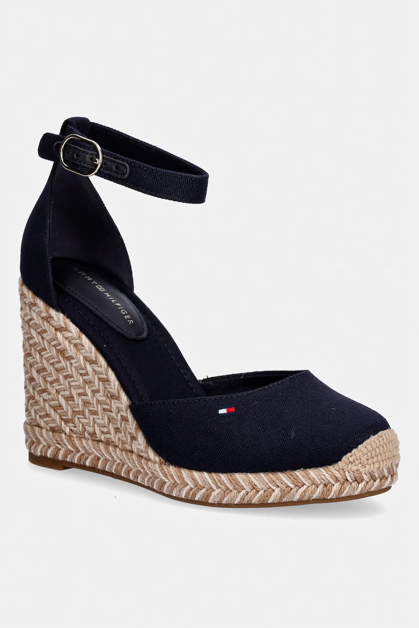 Tommy Hilfiger espadrile cu platformă pentru femei FLAG HIGH WEDGE ESPAD CLOSED TOE