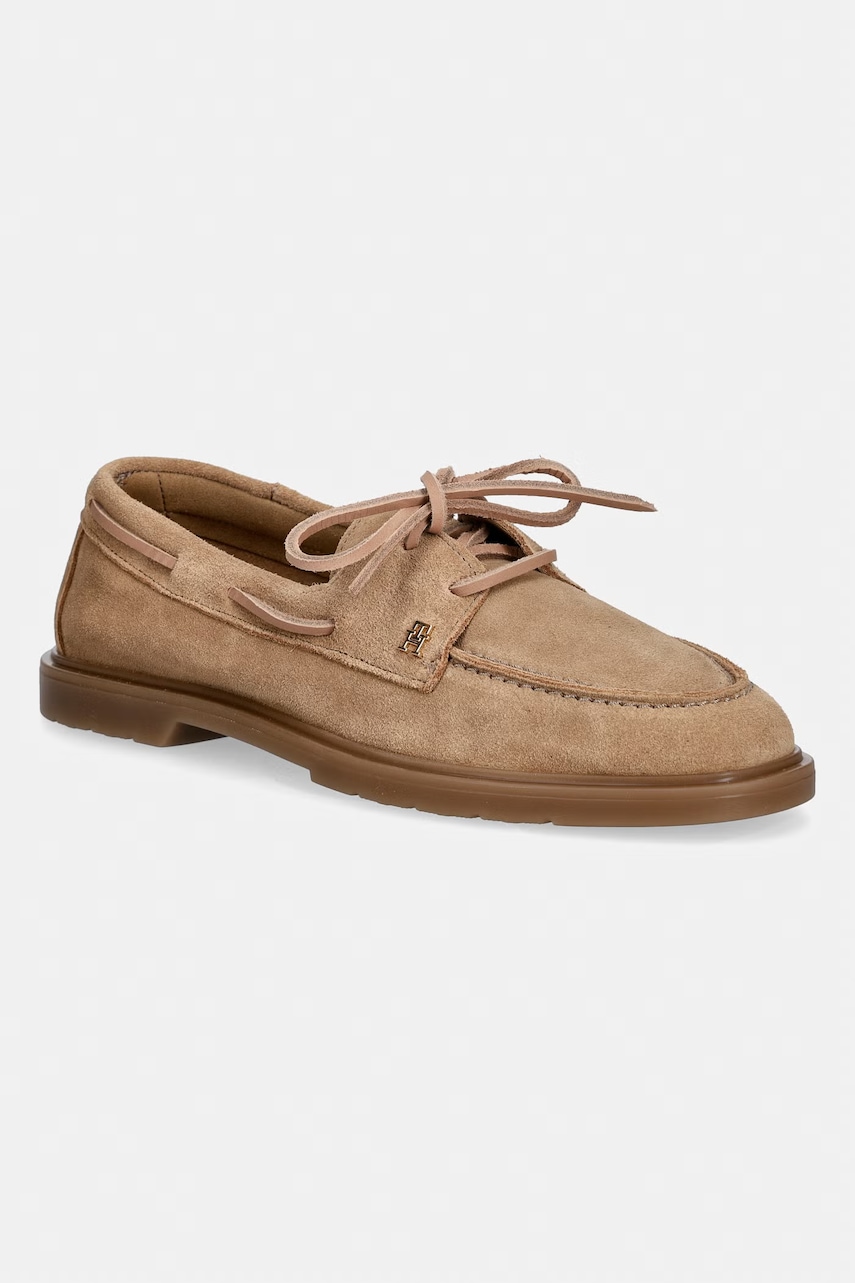 Tommy Hilfiger mokasíny dámské semišové LIGHT SUEDE BOAT SHOE