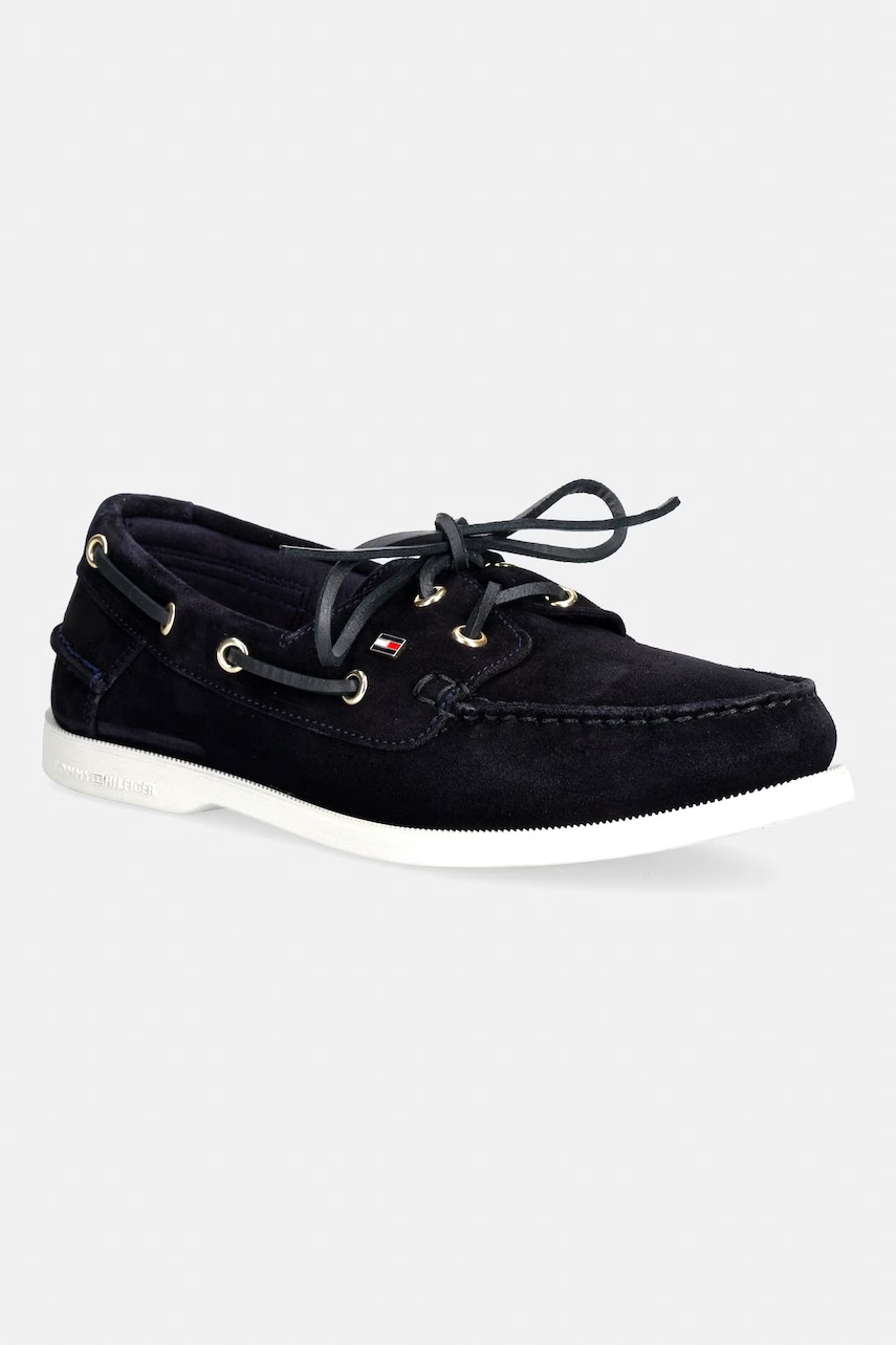 Tommy Hilfiger mocasini pentru femei, din piele întoarsă HILFIGER SUEDE BOAT SHOE