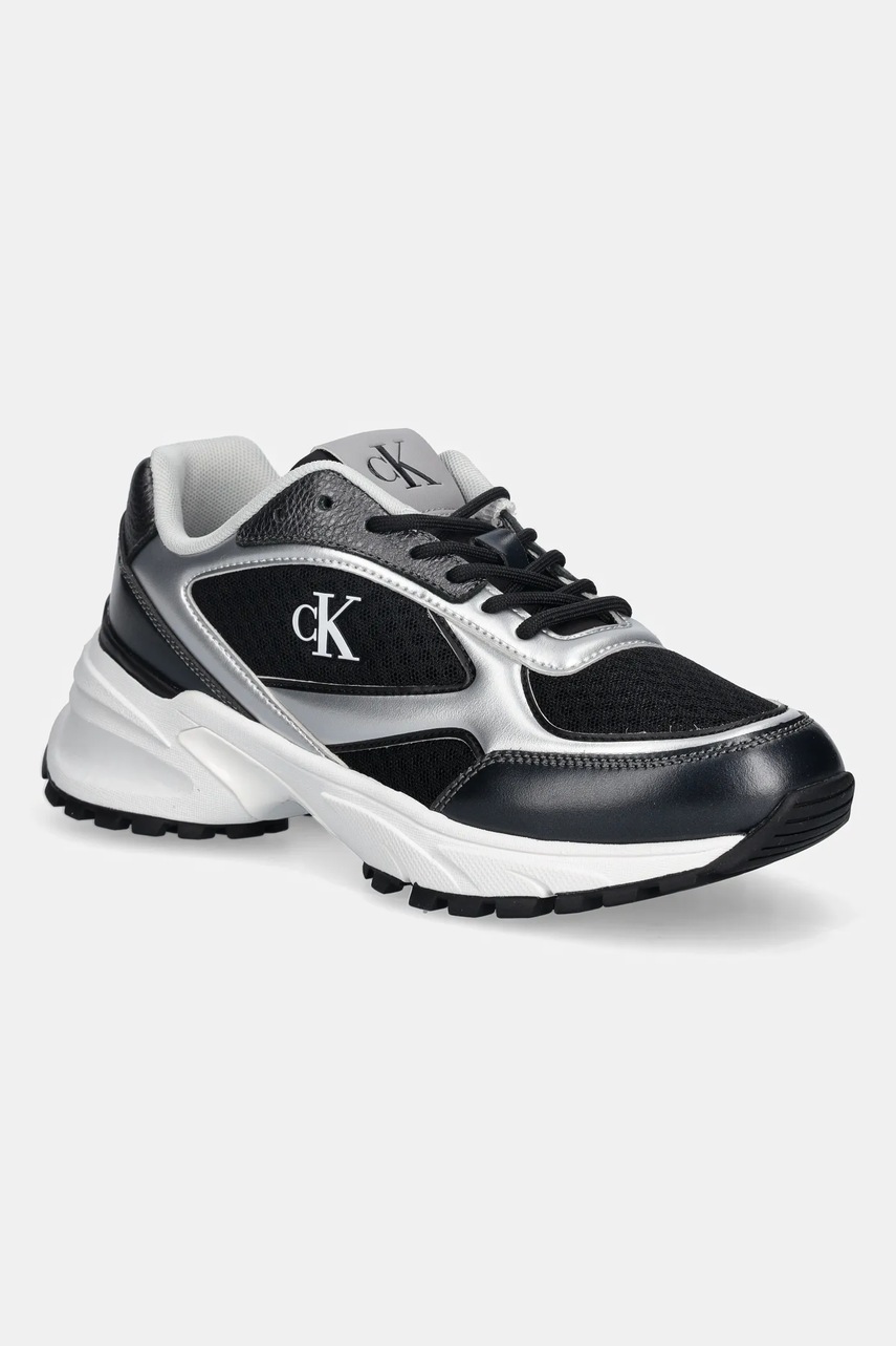 Levně Tenisky Calvin Klein HIKE RUNNER LACE UP MESH MIX MET dámské, černá barva, YW0YW02063