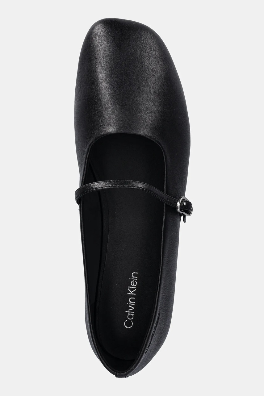 Kožené baleríny Calvin Klein OBLIQUE BALLERINA MJ LTH HDW (obrázek 4)