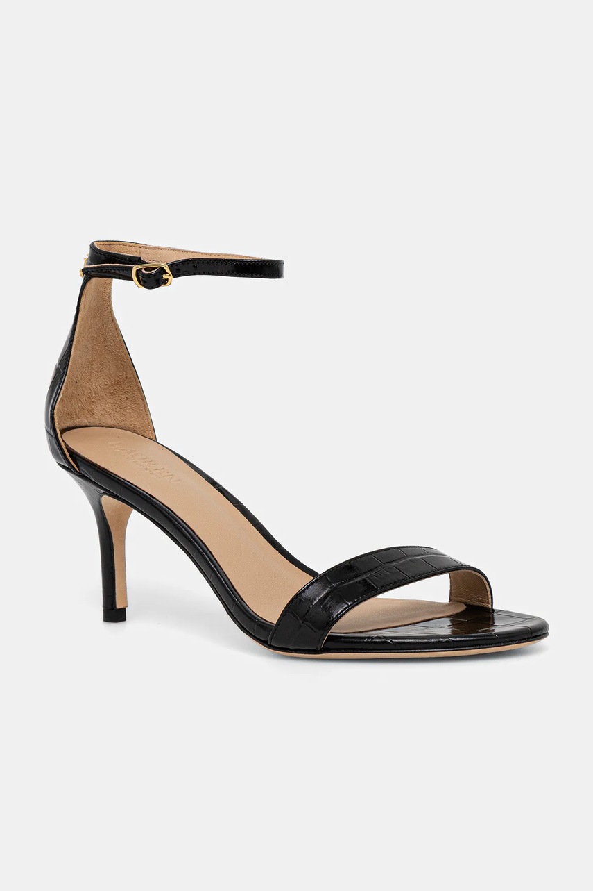 Levně Kožené sandály Lauren Ralph Lauren Allie Mid černá barva, 802P04399002