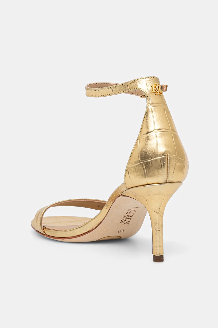Δερμάτινα σανδάλια Lauren Ralph Lauren Allie Mid χρώμα: χρυσαφί, 802P04400001 φωτογραφία
