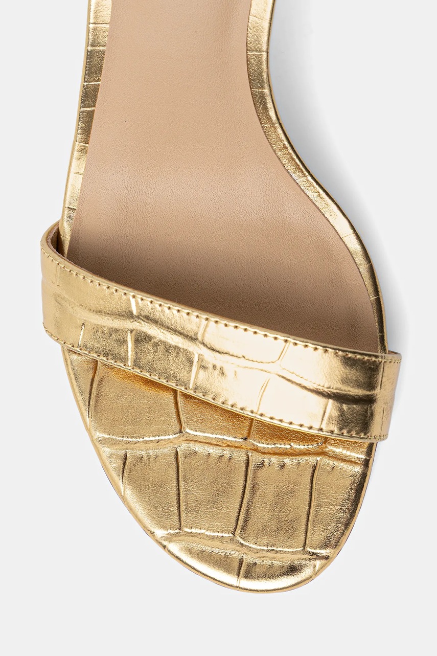 Δερμάτινα σανδάλια Lauren Ralph Lauren Allie Mid χρώμα: χρυσαφί, 802P04400001 φωτογραφία