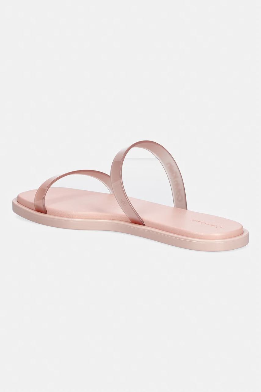 Calvin Klein šľapky dámske JELLY SNDL DOUB BAR SHINY ST TPU