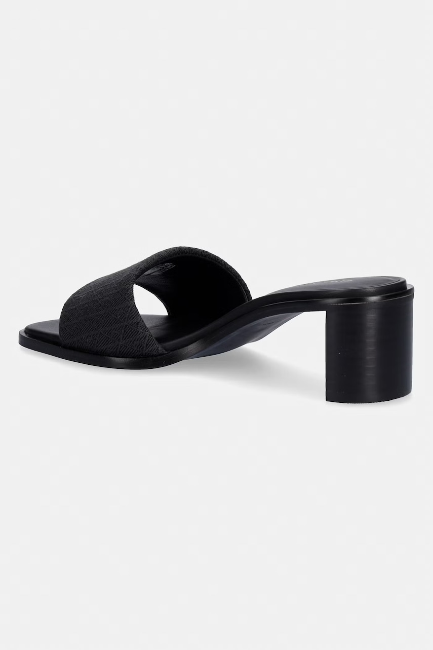 Calvin Klein šľapky na podpätku dámske BLOCK HEEL SANDAL AOP