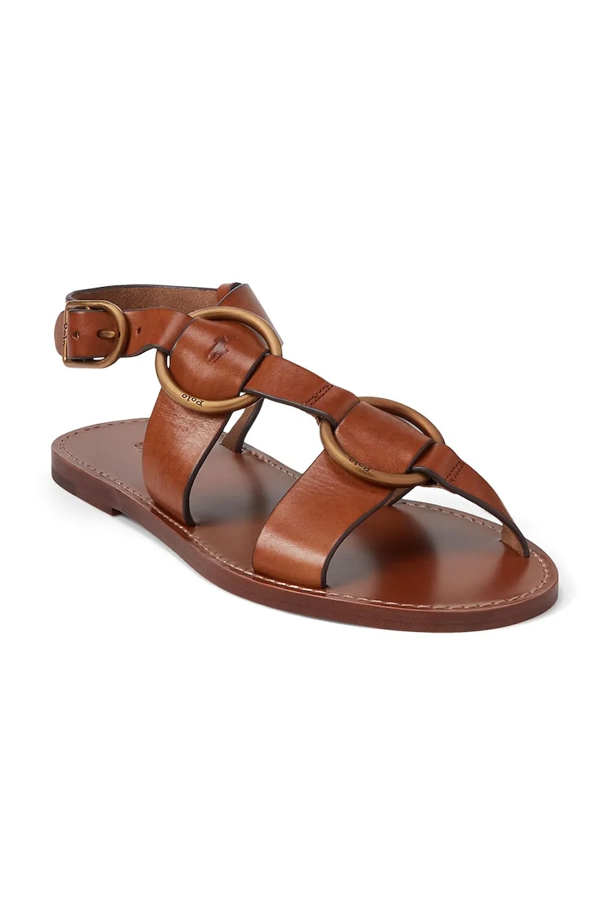 Δερμάτινα σανδάλια Polo Ralph Lauren Plo Rng Sandal χρώμα: καφέ, 818923266001 φωτογραφία