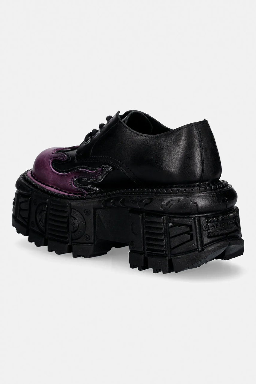 Kožené polobotky New Rock NOMADA LILA, BOX PLANE, CRUST NEGRO (obrázek 3)