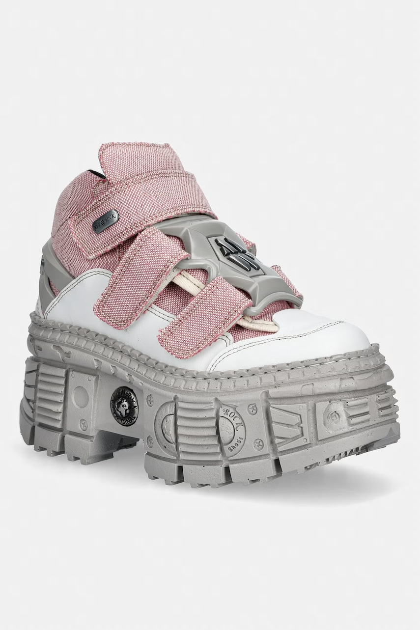 New Rock μποτάκια γυναικεία VEGAN BLANCO ,ECOBAR ROSA, TANK CASCO P