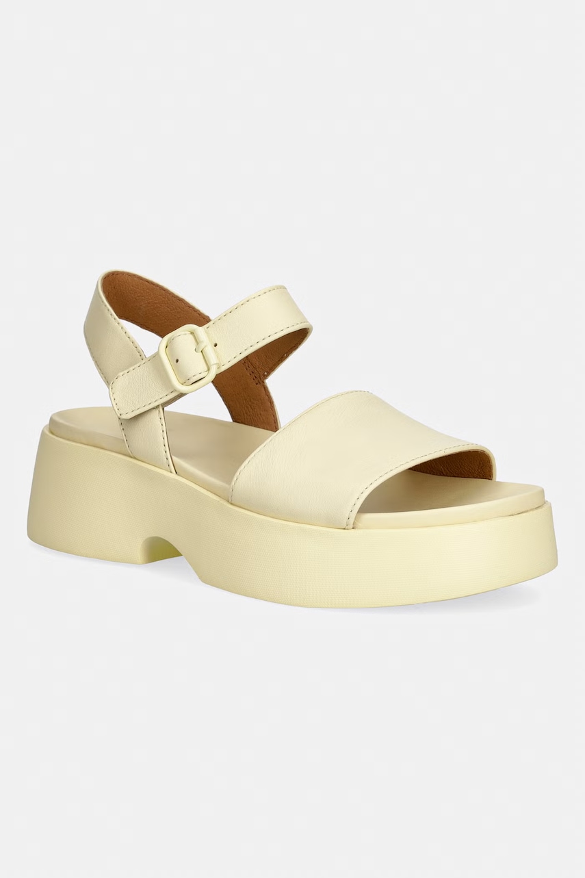 Camper σανδάλια πλατφόρμας γυναικεία δερμάτινα Tasha K201659.013 κίτρινο 38,39,36,37,40,41