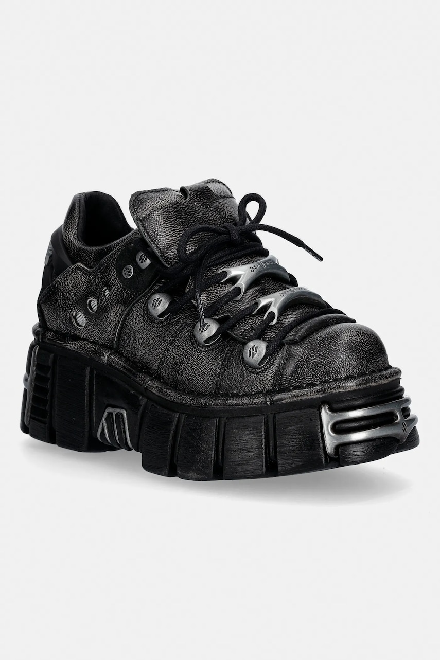New Rock sneakers din piele PULIK OLD ARENA TOWER NEGRO ACERO + later