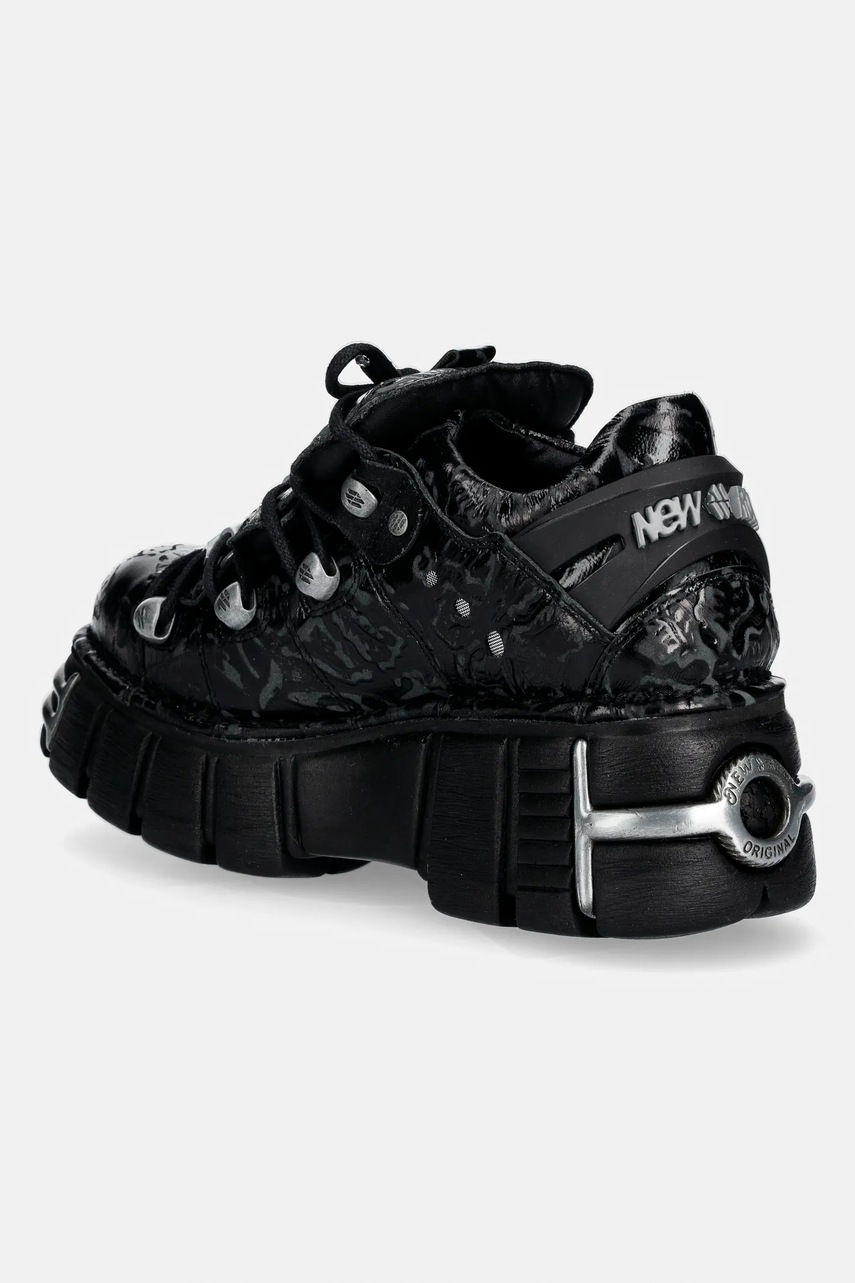 New Rock New Rock Δερμάτινα sneakers New Rock VINTAGE FLOWER NEGRO, TOWER NEGRO ACERO + l - 3