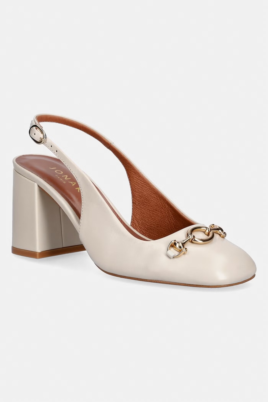 Δερμάτινες γόβες Jonak DECOUV CUIR VIEILLI Ecru