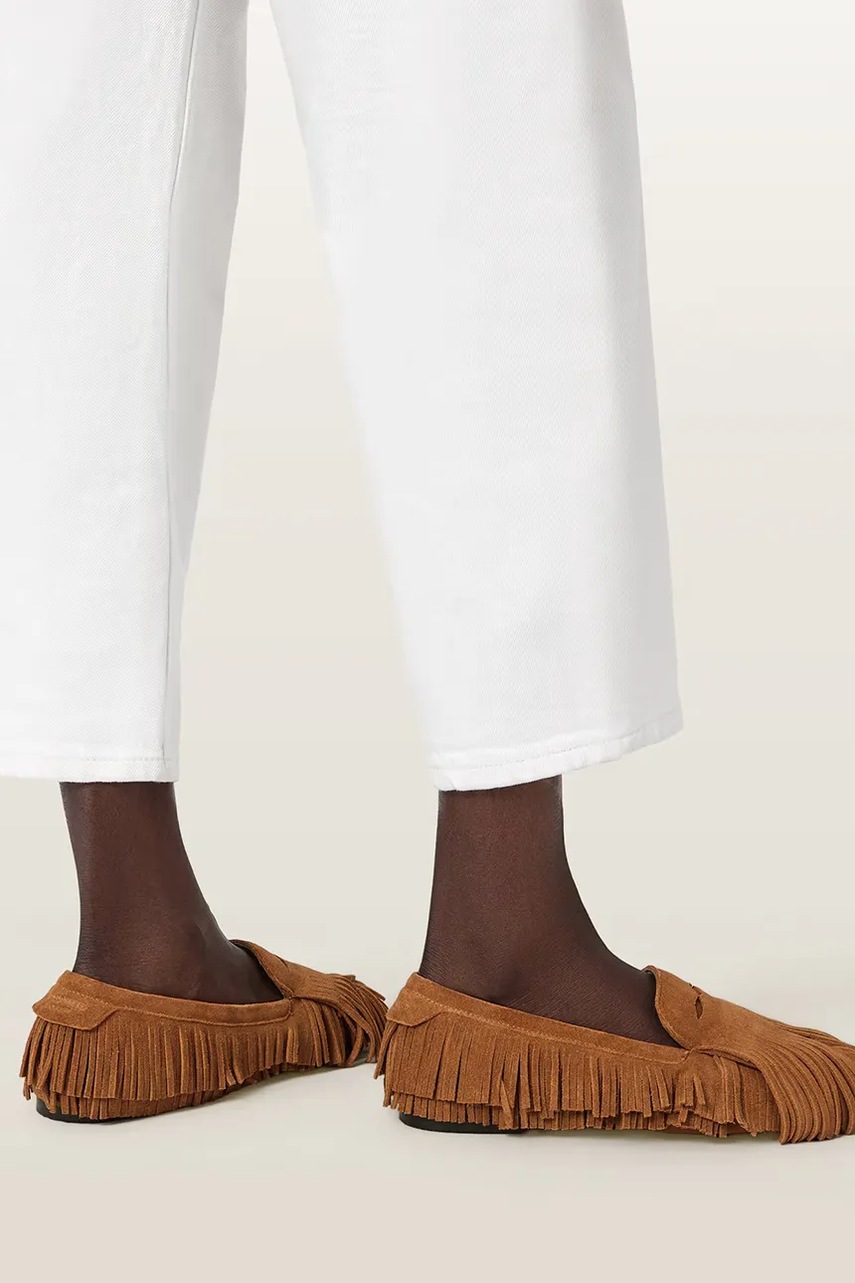 AllSaints AllSaints μοκασίνια Γυναικεία σουέτ Sandy Fringe Loafer - 7