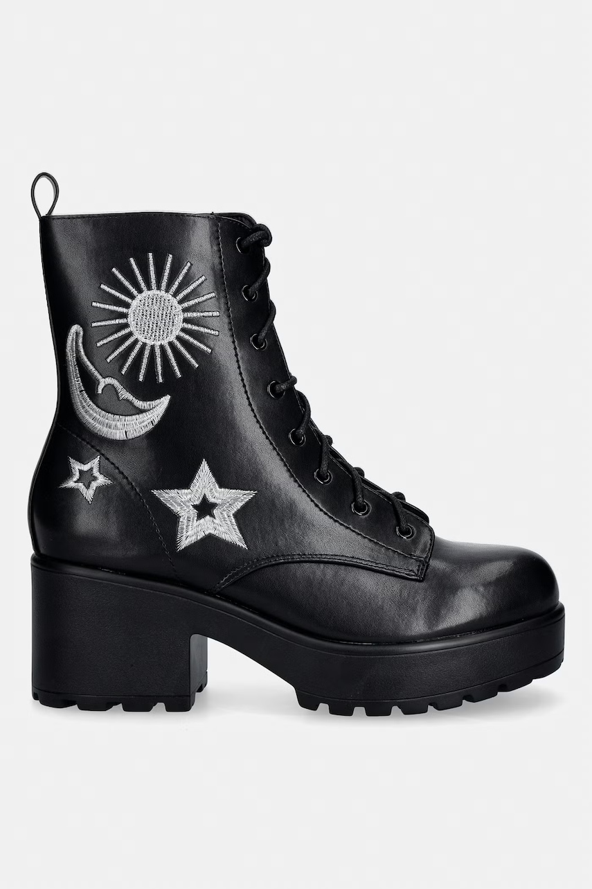 Nízké kozačky Koi Footwear Astro Silver Star Moon Chunky Boots