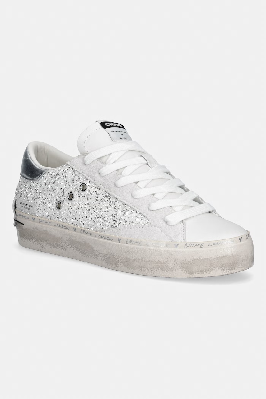 Crime London sneakers din piele DISTRESSED PLATFORM
