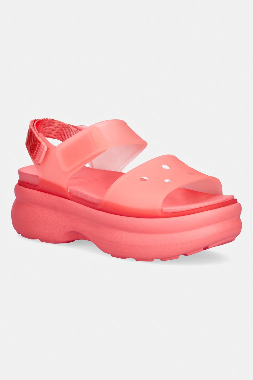 Crocs sandale cu platformă femei Soho Frosted Y Strap Sandal