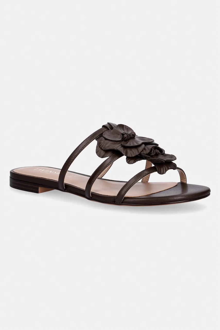 Γυναικεία δερμάτινα σανδάλια Twinset 261TGT084.12110 καφέ 37,36,39,41,38,40