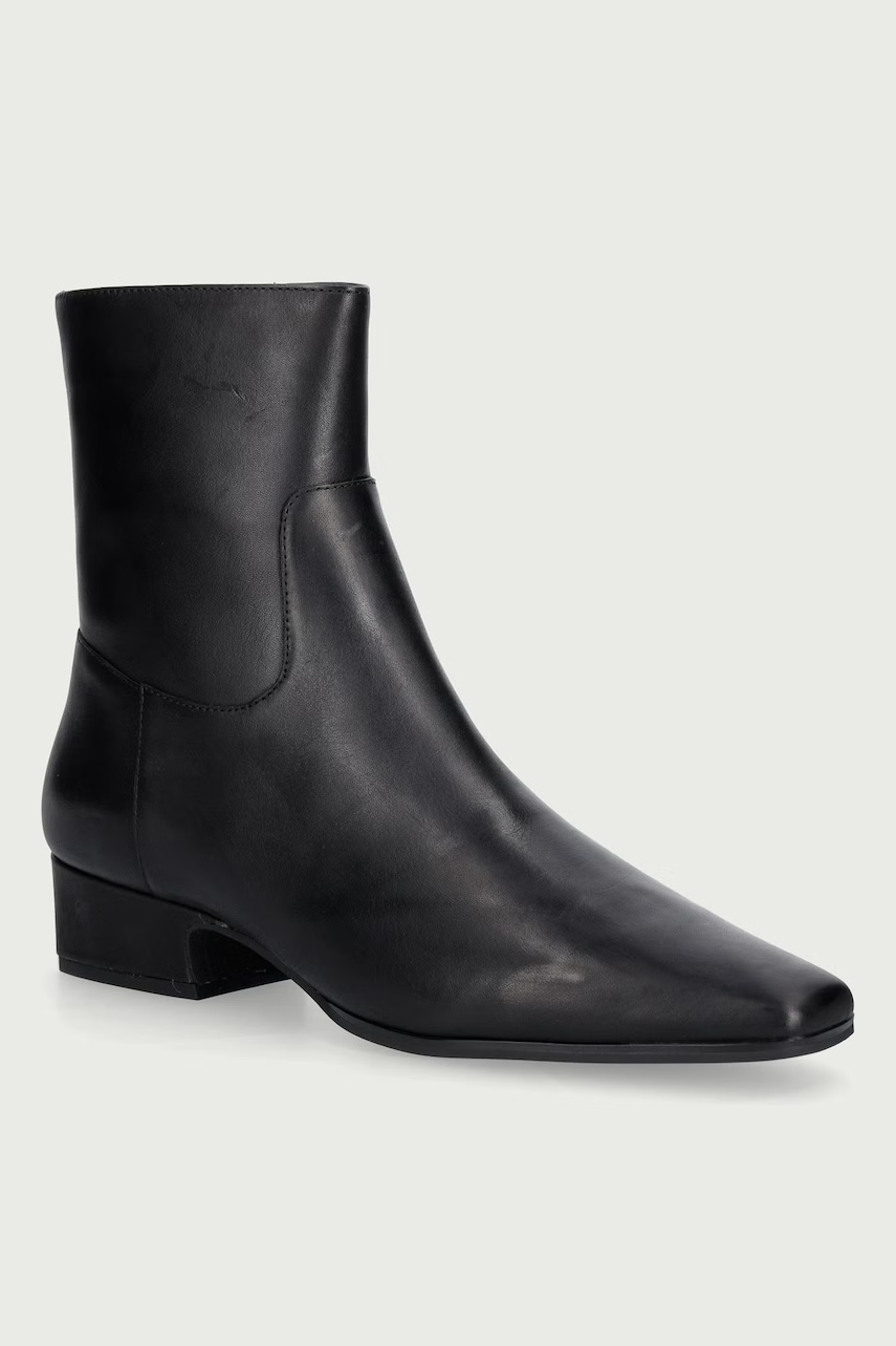 Nokwol botine pentru femei din piele Dusty Black Leather