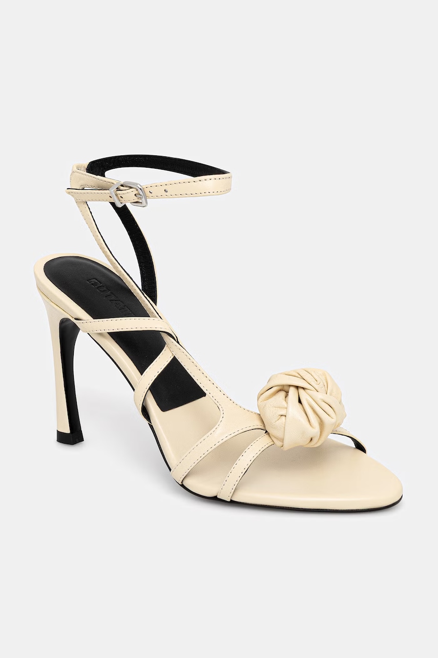 Rotate sandale cu toc cui din piele