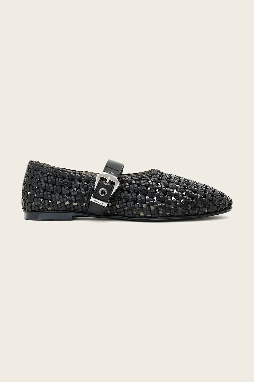 AllSaints sandale din piele Sabine Woven Flat