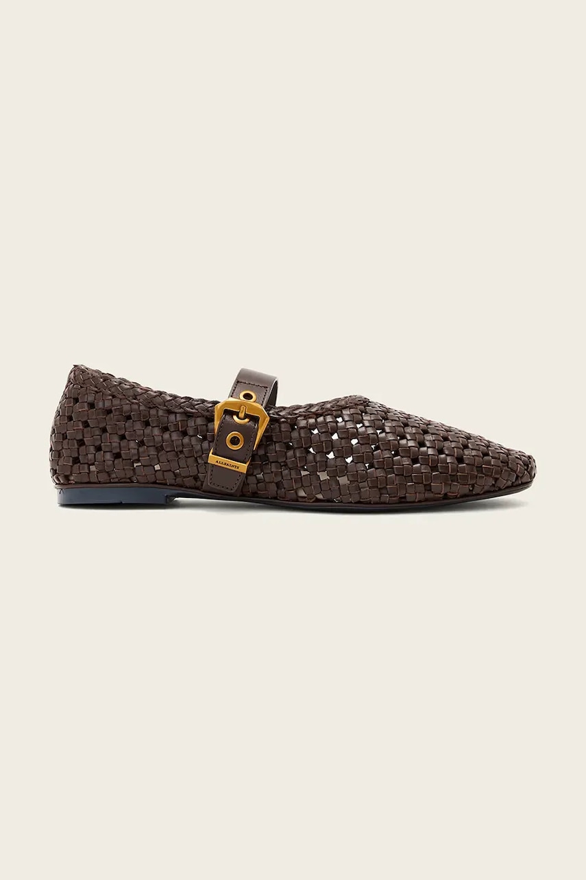 AllSaints sandale din piele Sabine Woven Flat