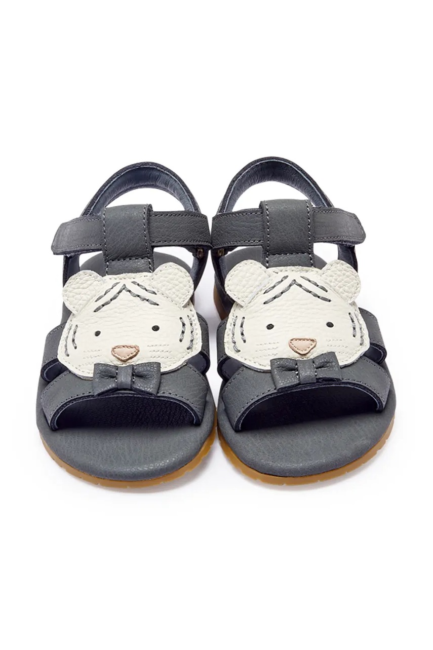 Donsje sandály s otevřenou patou dětské kožené Dhalo Sandals Festive White Tiger