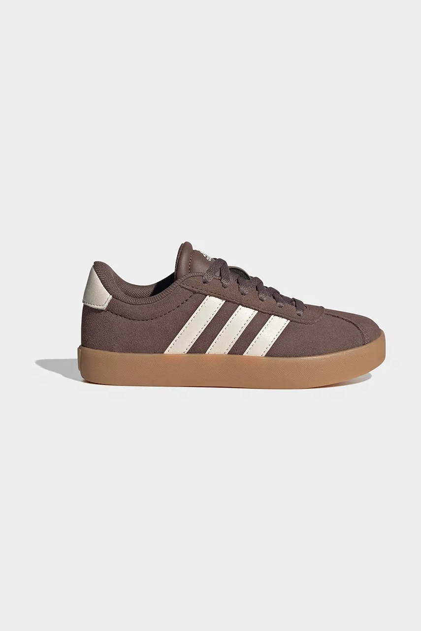 adidas Otroške superge iz semiša VL COURT 3.0 rjava barva, KJ1801