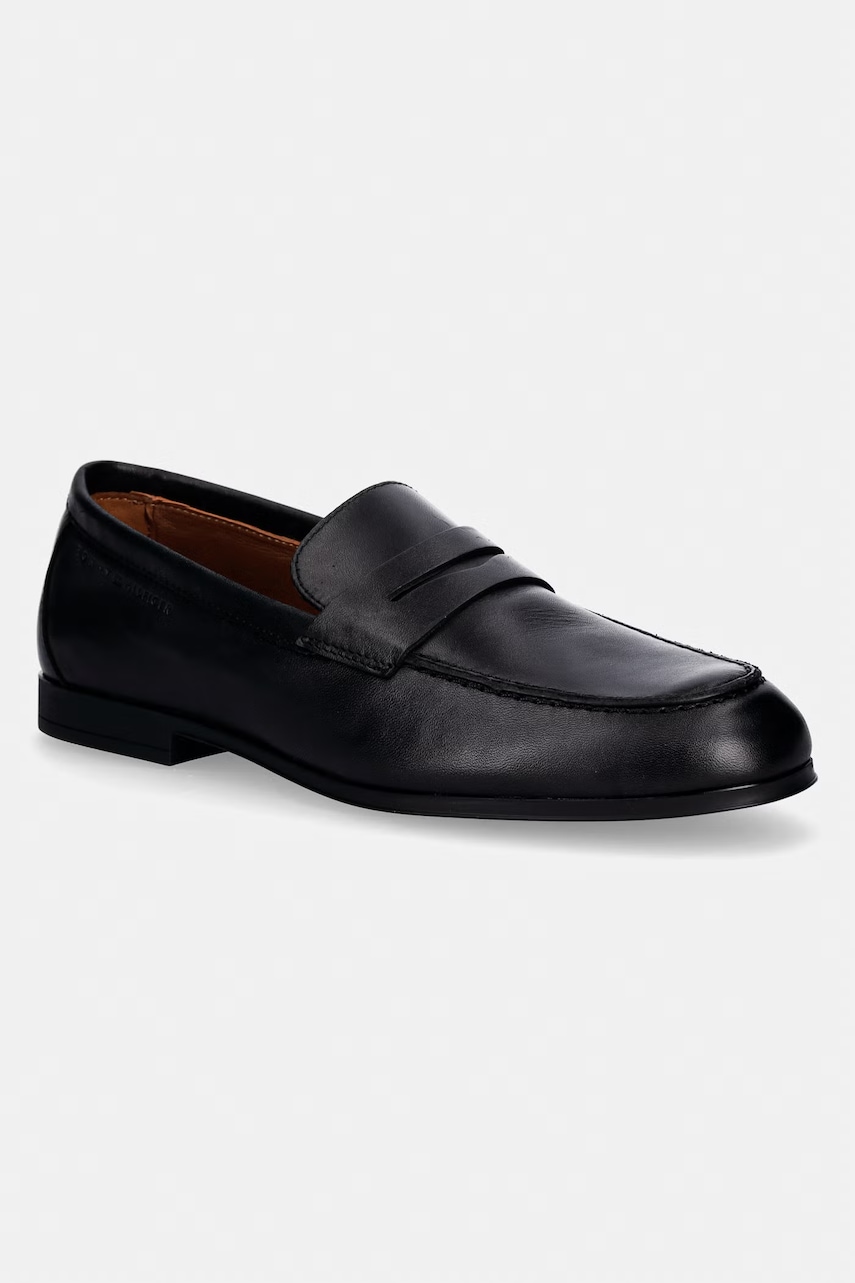 Tommy Hilfiger mocasini pentru bărbați, din piele FLEXIBLE SLIM LEATHER LOAFER