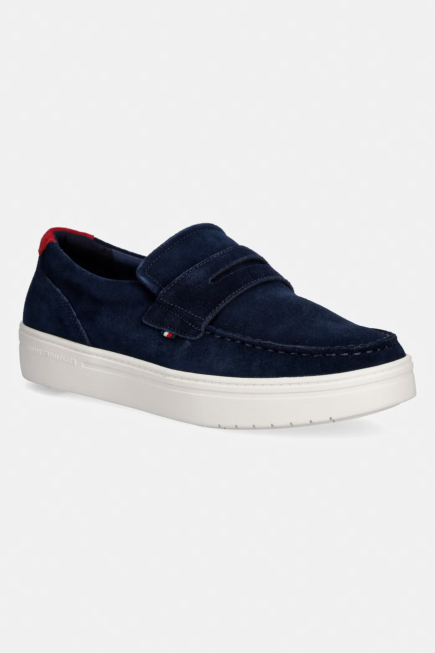 Tommy Hilfiger mocasini pentru bărbați, din piele întoarsă MODERN LIGHT HYBRID SUEDE LOAFER