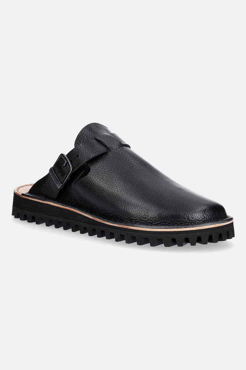 Fracap Mules Nero klapki skórzane