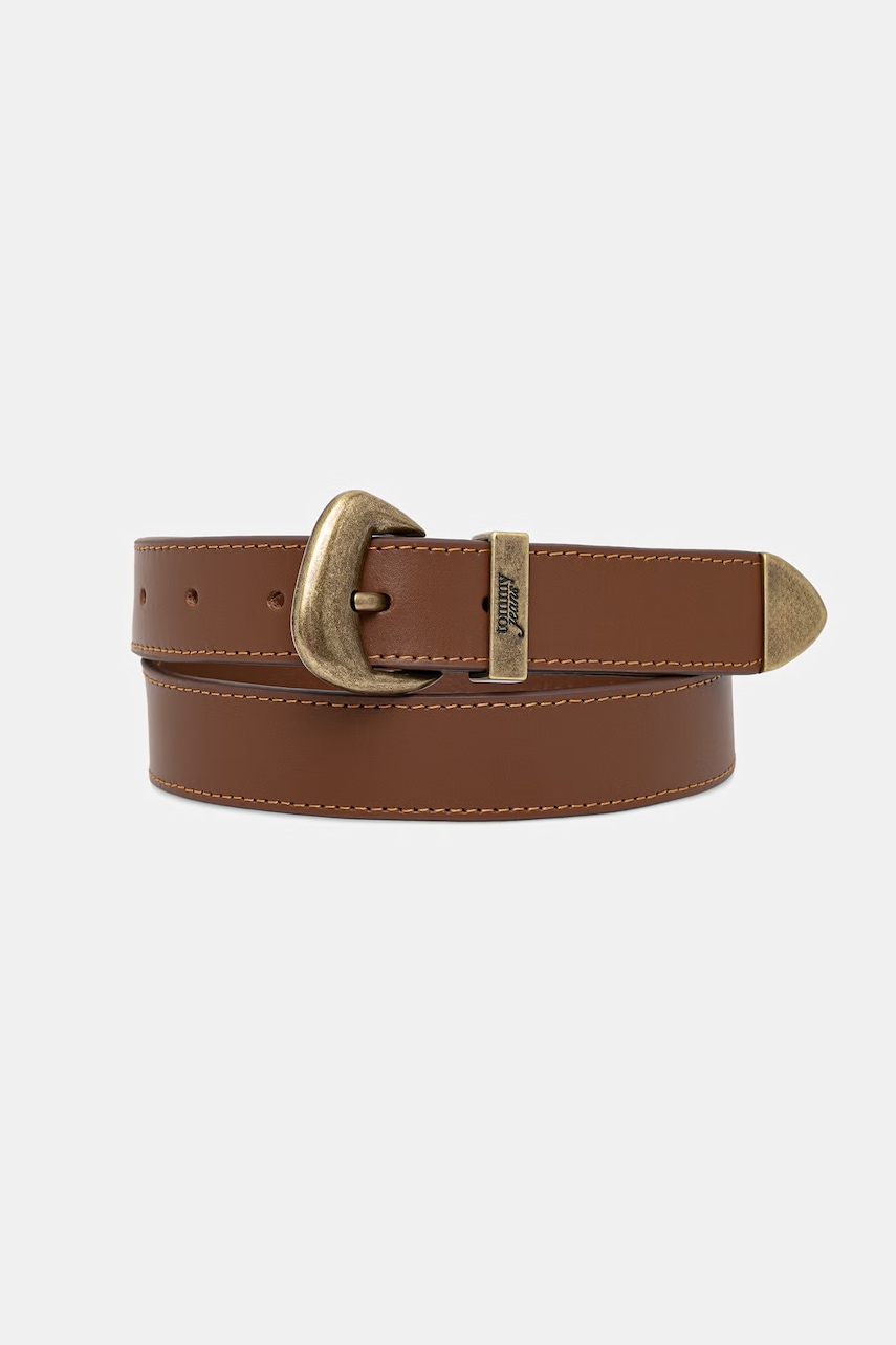 Tommy Jeans ζώνη γυναικεία δερμάτινη AW0AW18845 καφέ 80,90,95,85,75